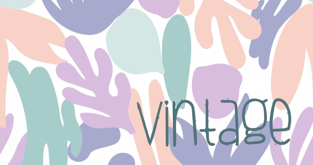 Abstract Pastel Shapes with Vintage Text Design