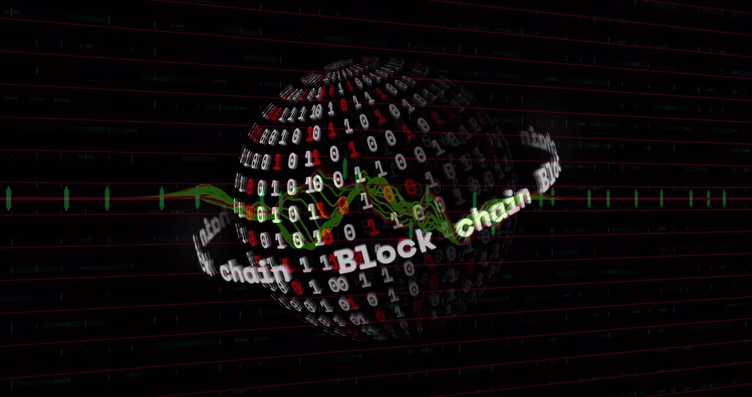 Binary Codes and Blockchain Concepts on Digital Globe - Free Images, Stock Photos and Pictures on Pikwizard.com