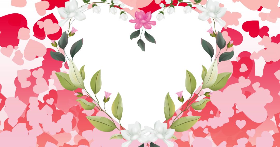 Floral Heart with Copy Space for Valentine's Day Design