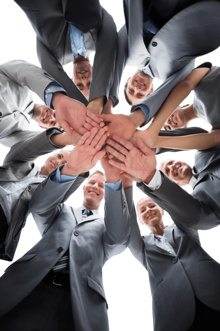 Transparent Diverse Business Team Unit Together Cutting Aspect