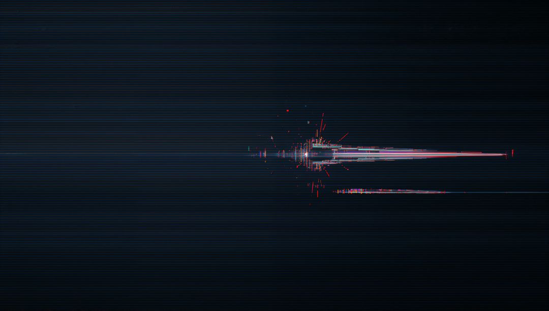 Futuristic Digital Glitch in Cyberpunk Style with Copy Space