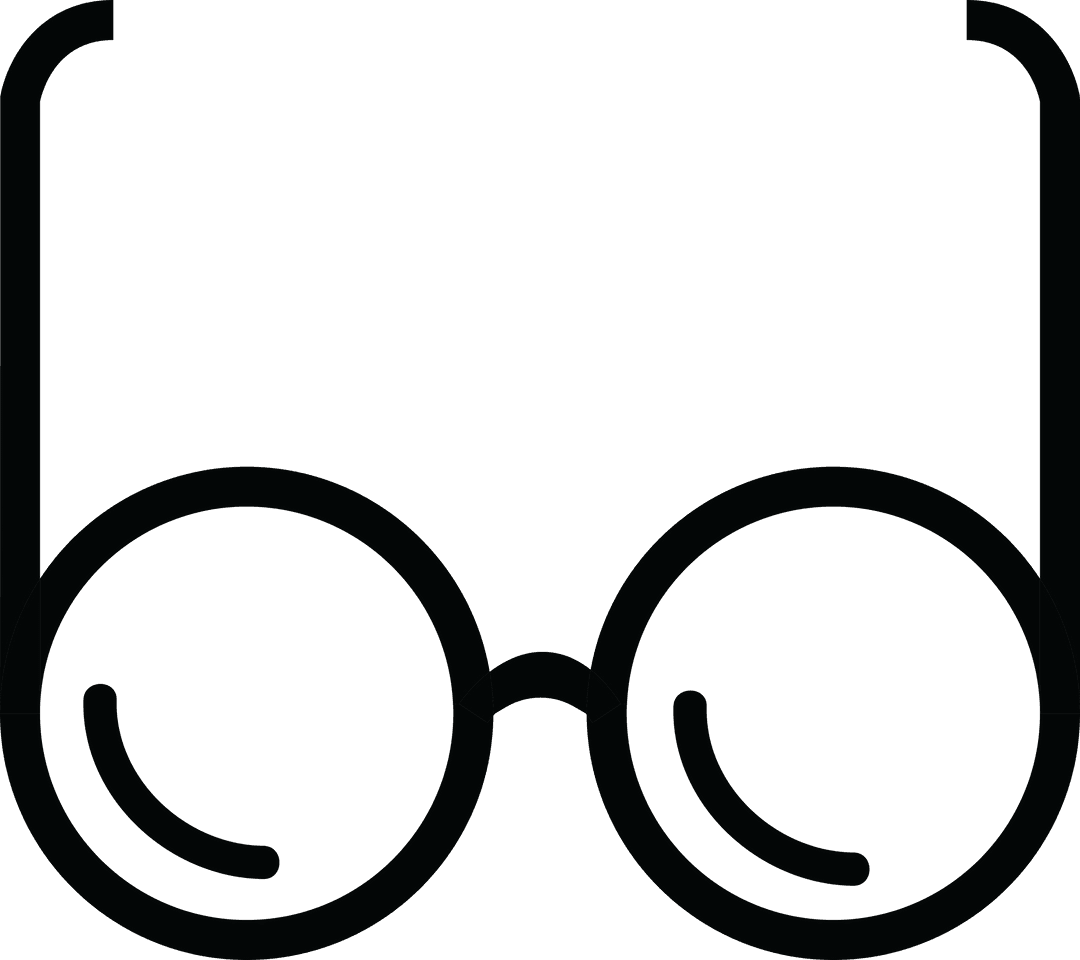 Circular Eyeglasses on Transparent Background for Fashion Concepts