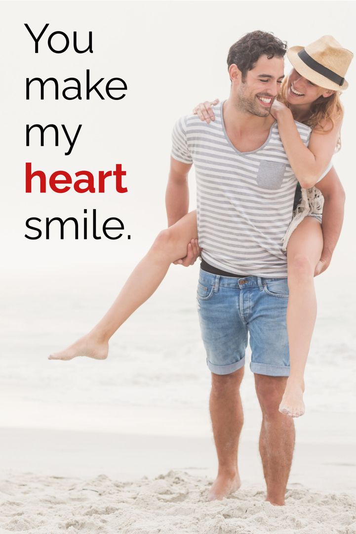 Joyful Couple Embracing Romance on Sunny Beach