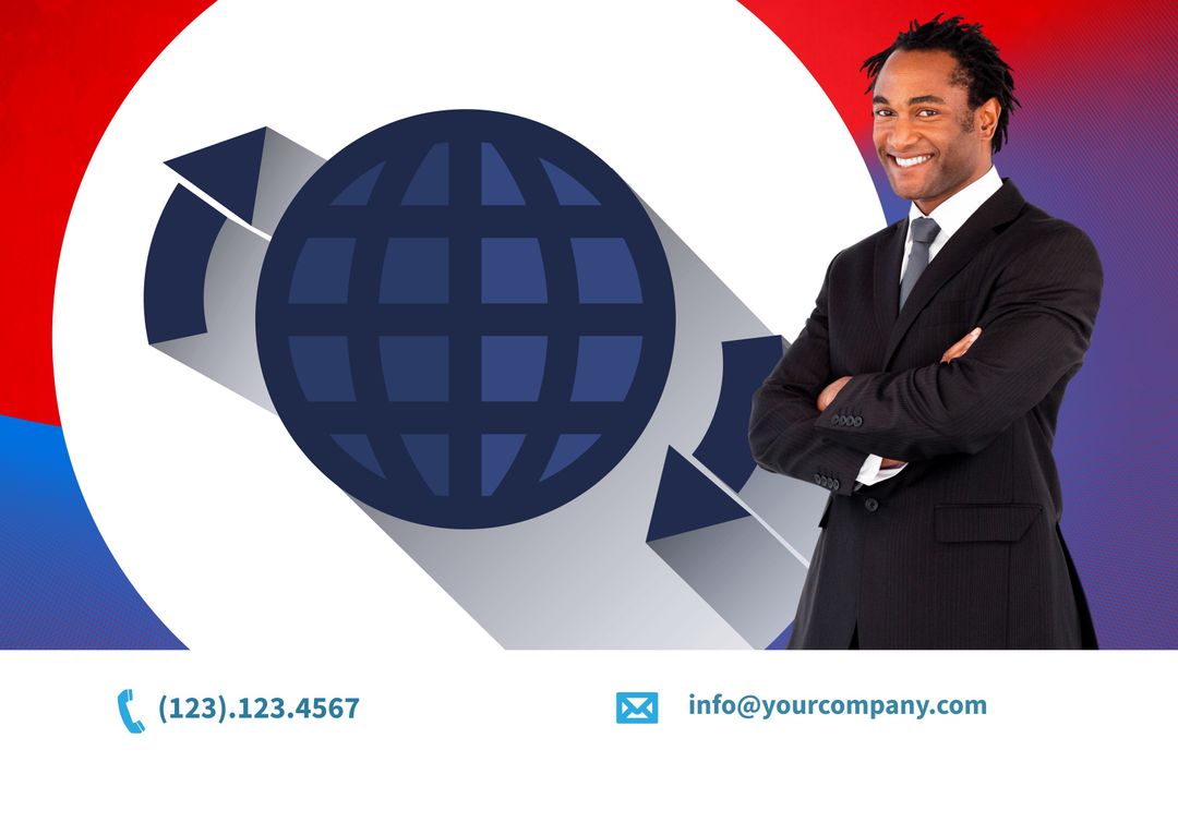 Confident Businessman with Global Reach Symbolizing Connectivity