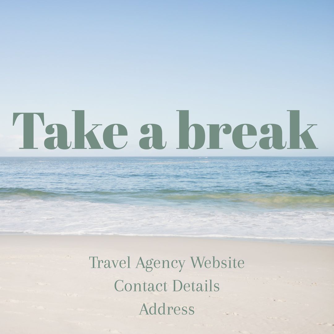 Take a Break with Beach Getaway, Travel Agency Poster - Download Free Stock Templates Pikwizard.com