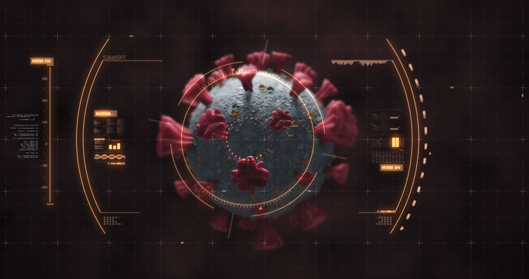 Futuristic Scanning of Coronavirus Cell with Digital Interface