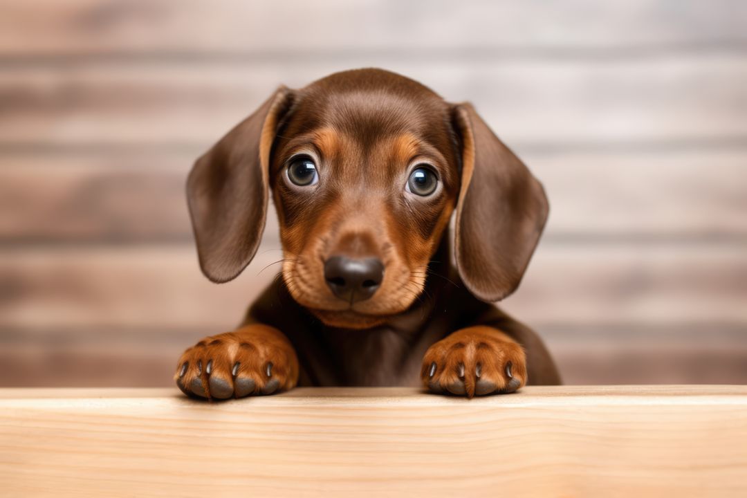 Adorable Brown Dachshund Puppy with Big Eyes - Free Images, Stock Photos and Pictures on Pikwizard.com