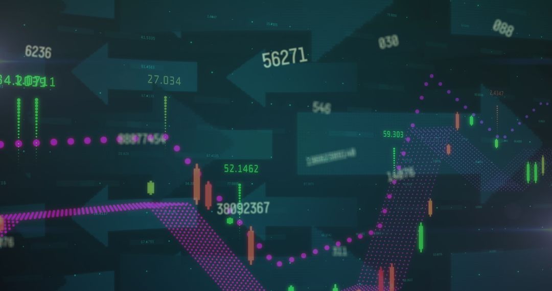Digital Graph Showing Data Processing on Dark Tech Background