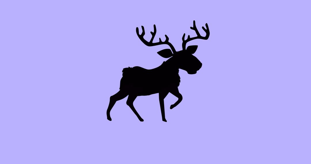 Black Silhouette of Reindeer on Purple Background - Free Images, Stock Photos and Pictures on Pikwizard.com