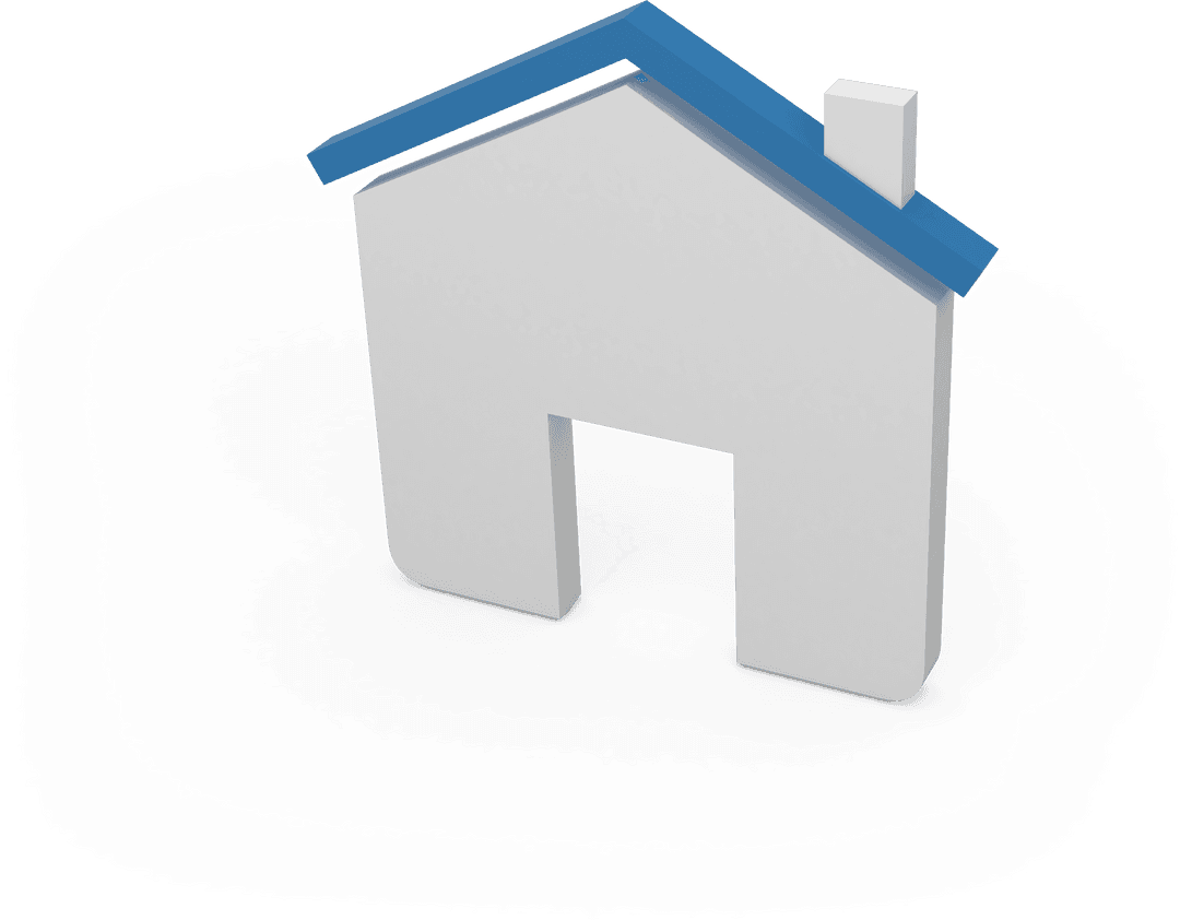 3D Home Icon Symbol on Transparent Background for Websites