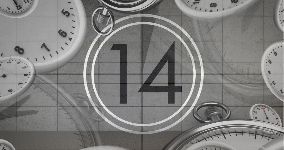 Retro Cinema Countdown with Clocks and Watches