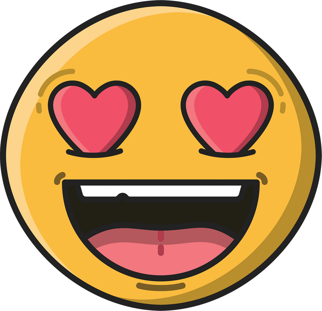 Smiling Emoji with Heart Eyes on Transparent Background - Download Free Stock Images Pikwizard.com