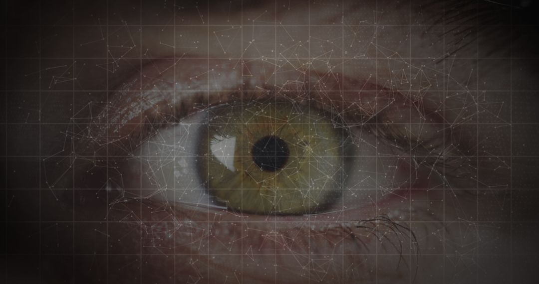 Close-up of Eye with Digital Overlay Technology Concept