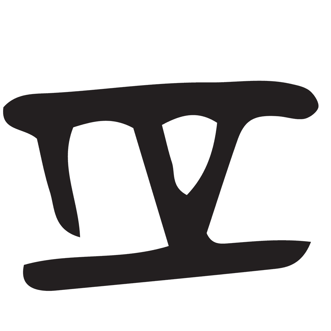 Handwritten Roman Numeral IV Isolated on Transparent Background