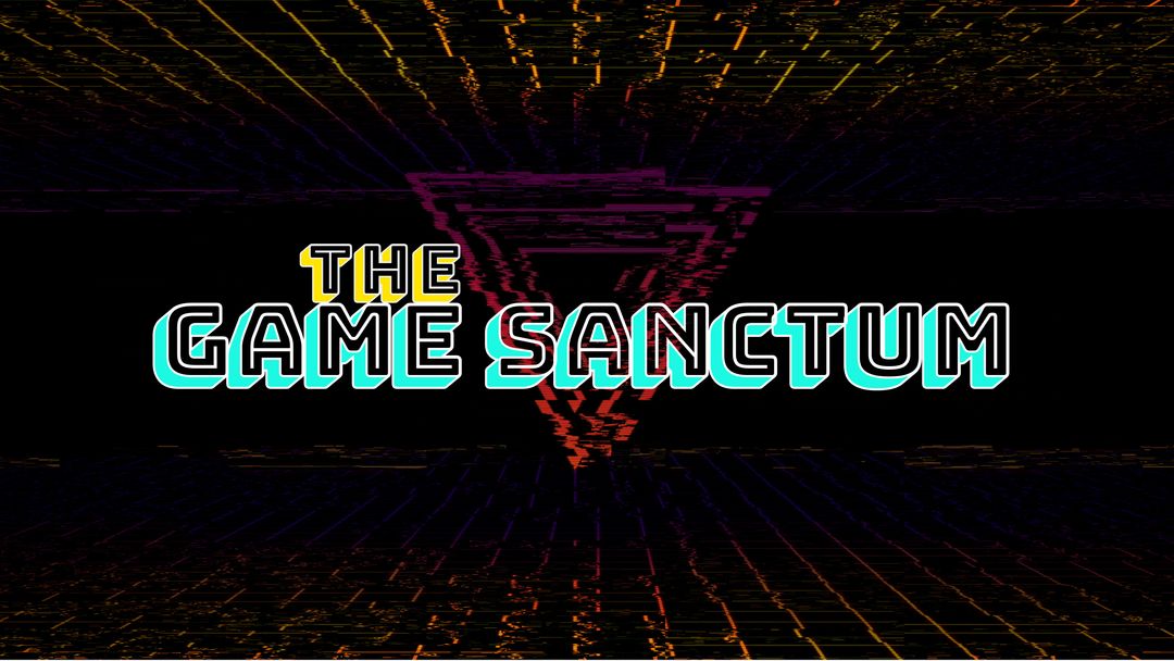 Retro Futuristic The Game Sanctum Text with Abstract Grid Pattern - Download Free Stock Templates Pikwizard.com