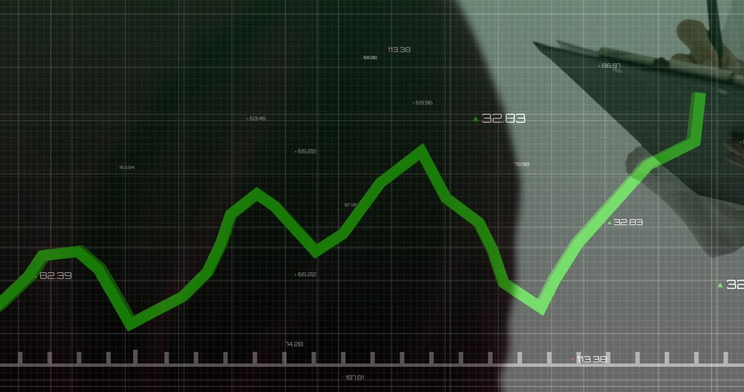 Green Line Graph Displaying Increasing Trends on Digital Grid Background - Free Images, Stock Photos and Pictures on Pikwizard.com