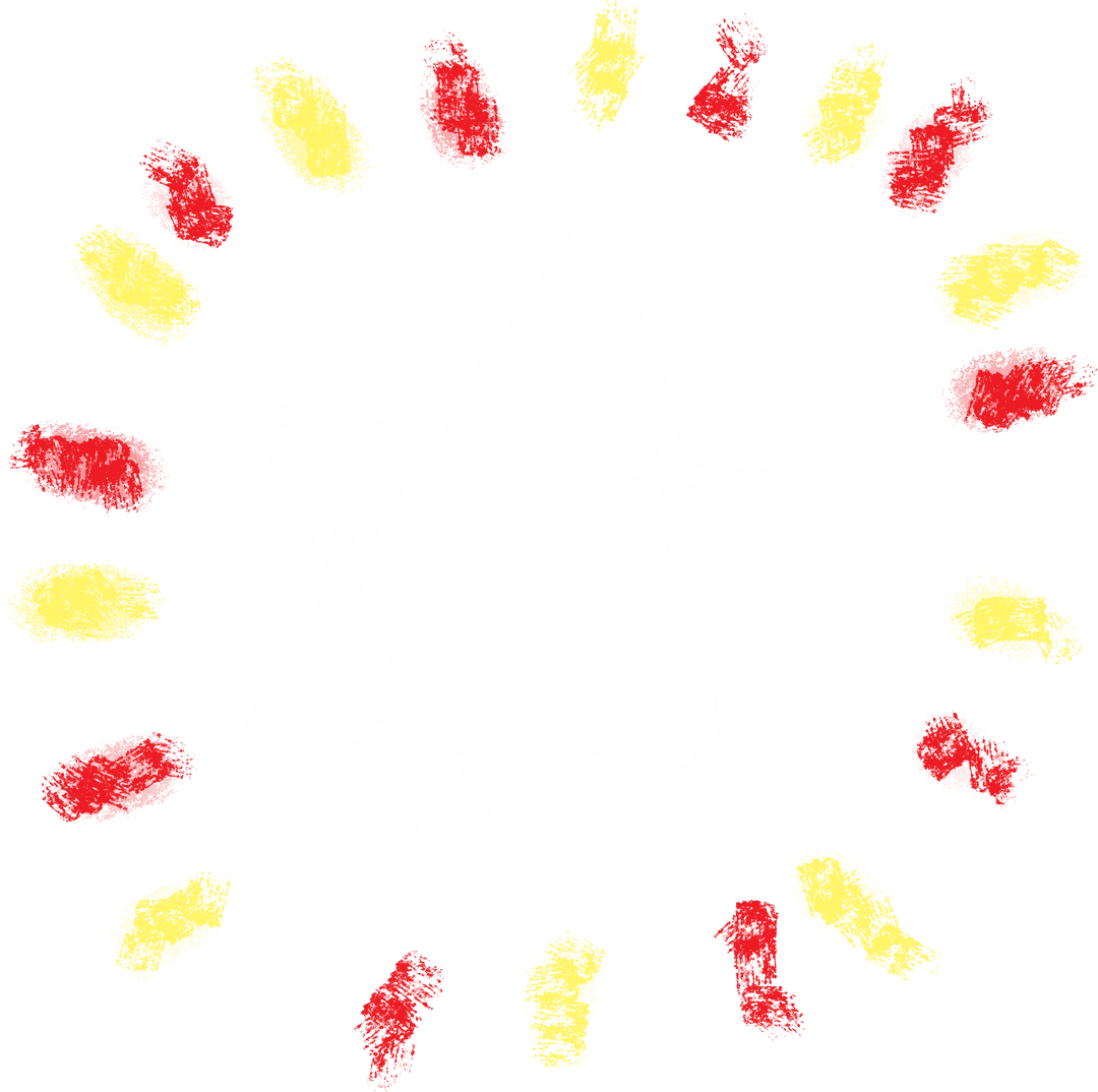 Transparent Chalk Star With Vivid Dots Forming Circular Border