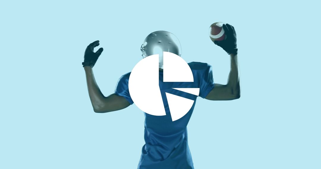 African American Football Player with Graph Overlay