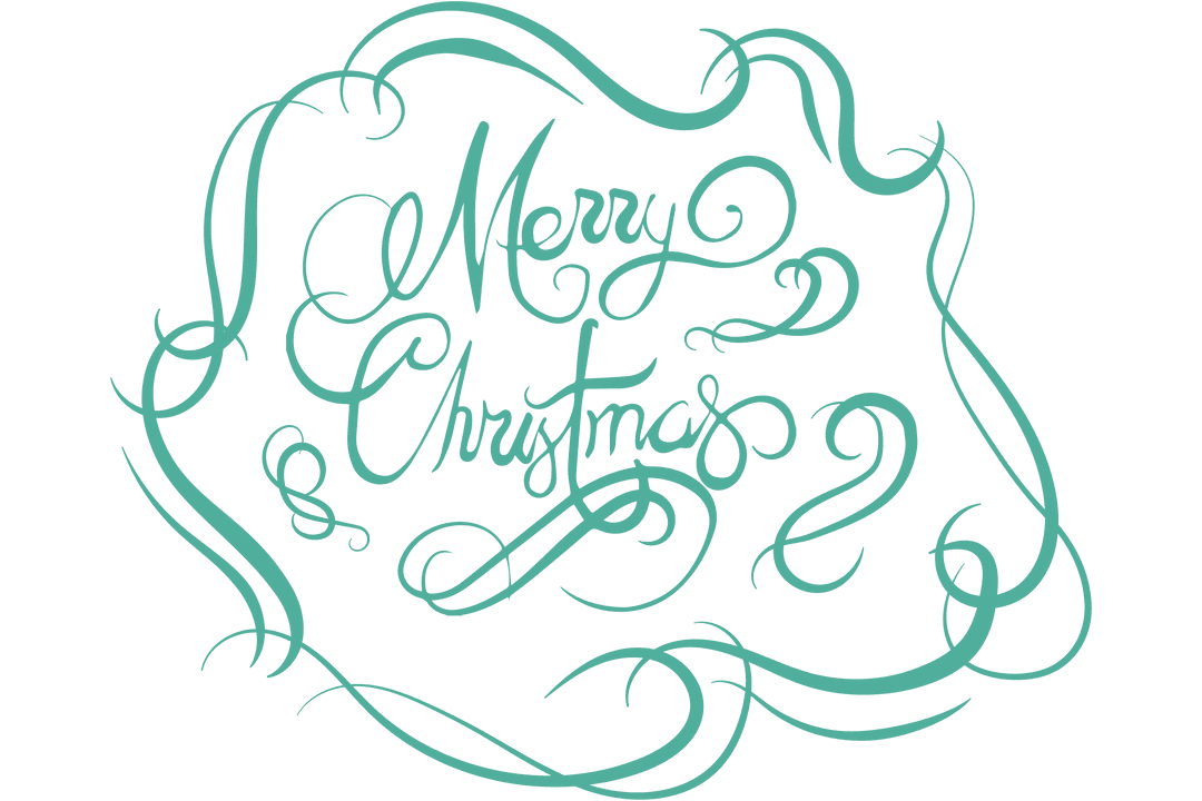 Transparent Merry Christmas Decoration on Isolated Background