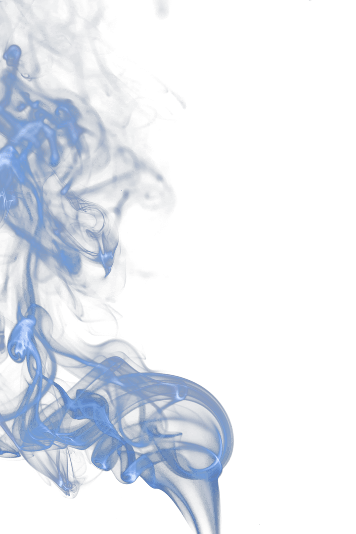 Mystical Blue Smoke Swirl on Transparent Background