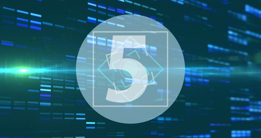 Futuristic digital countdown with technology background