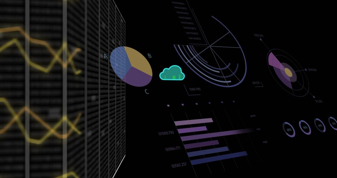 Network Data Charts with Cloud Computing Digital Interface - Free Images, Stock Photos and Pictures on Pikwizard.com