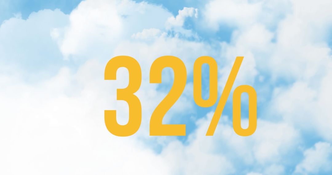 Percentage Symbol on Cloud Background Representing Data Balance