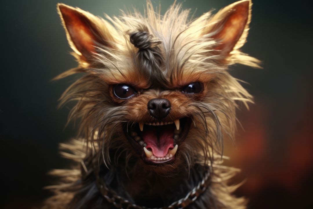 Small terrier angry dog with open mouth on black background created using generative ai technology - Free Images, Stock Photos and Pictures on Pikwizard.com