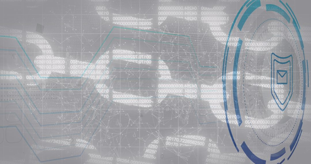Digital Shield on Data Processing Interface Background