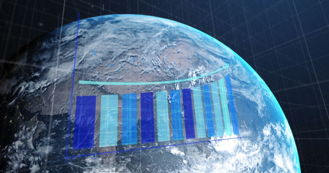 Data Processing Over Digital Earth Globe Concept