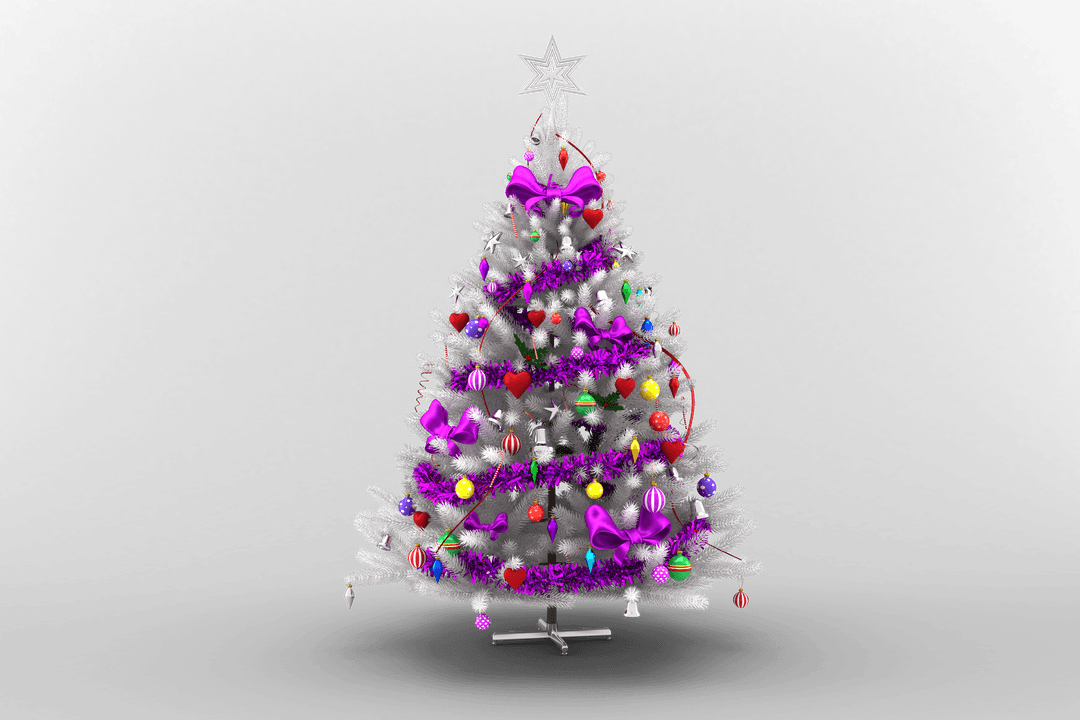 Transparent Christmas Tree with Vibrant Ornaments