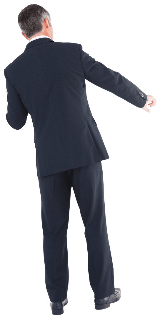 Rear View of Transparent Businessman Isolated on White