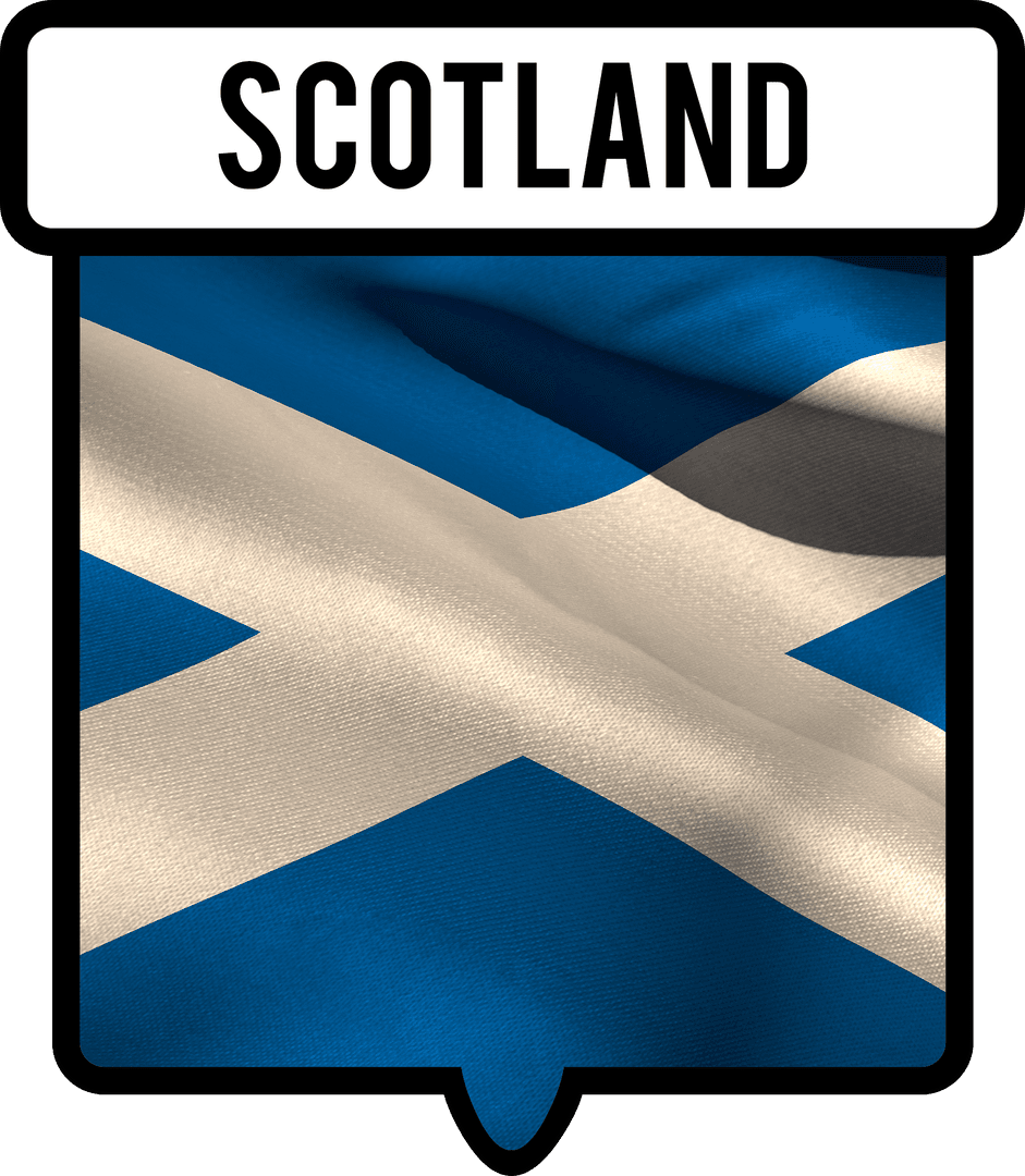 Transparent Textured Scotland Flag with Name Below