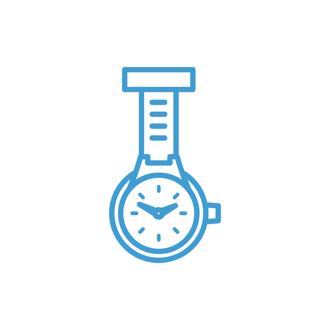 Modern Blue Watch Icon on Transparent Background
