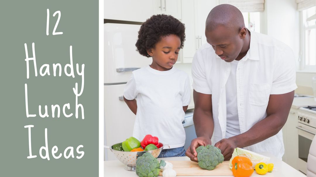 Father and Child Preparing Healthy Meal in Kitchen - Download Free Stock Templates Pikwizard.com