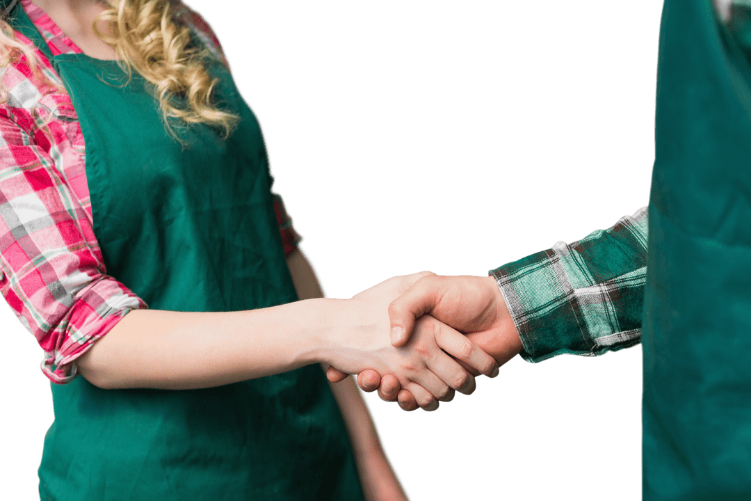 Transparent Handshake Between Colleagues Showing Collaboration