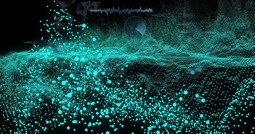 Futuristic Digital Data Processing in Blue Tones