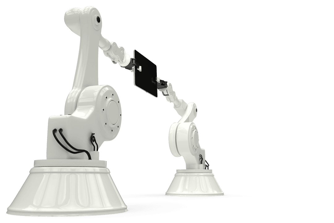 Transparent Robotic Arms with Tablet for Digital Innovation