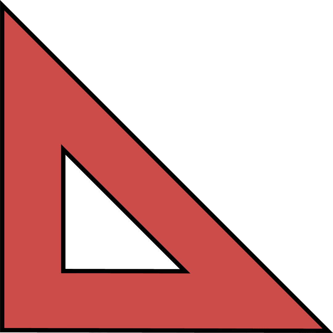 Geometric Red Right Triangle with Transparent Void in Modern Design