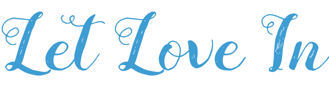 Blue Calligraphic 'Let Love In' Text on Transparent Background