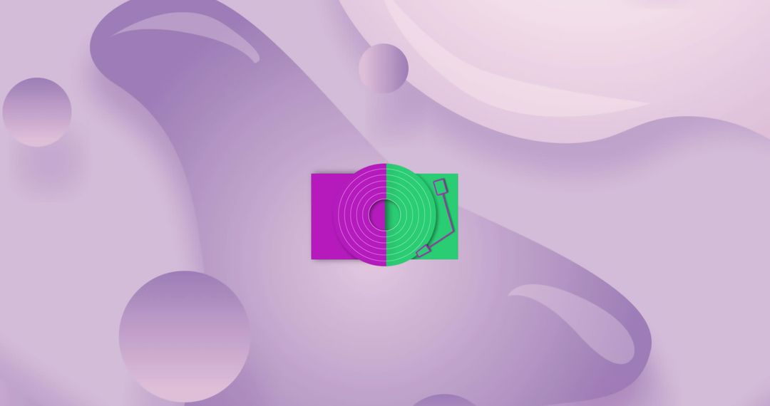 Digital Abstract Icon with Modern Purple Geometry