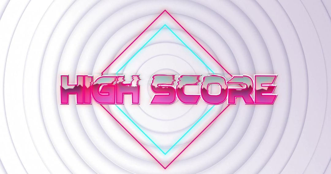 Retro High Score Text with Neon Glitch Effect