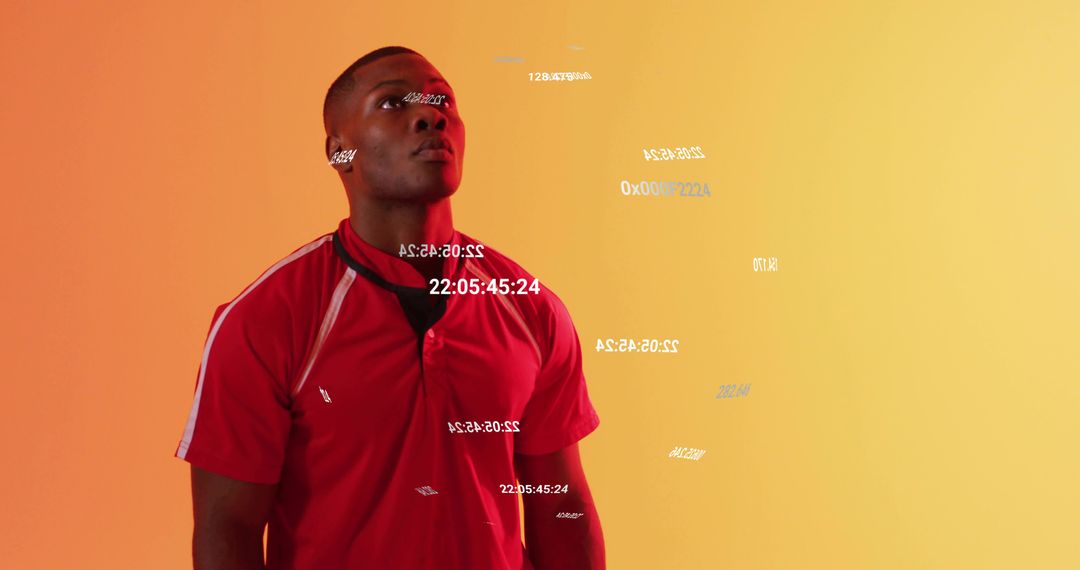 Futuristic Athlete with Digital Overlays