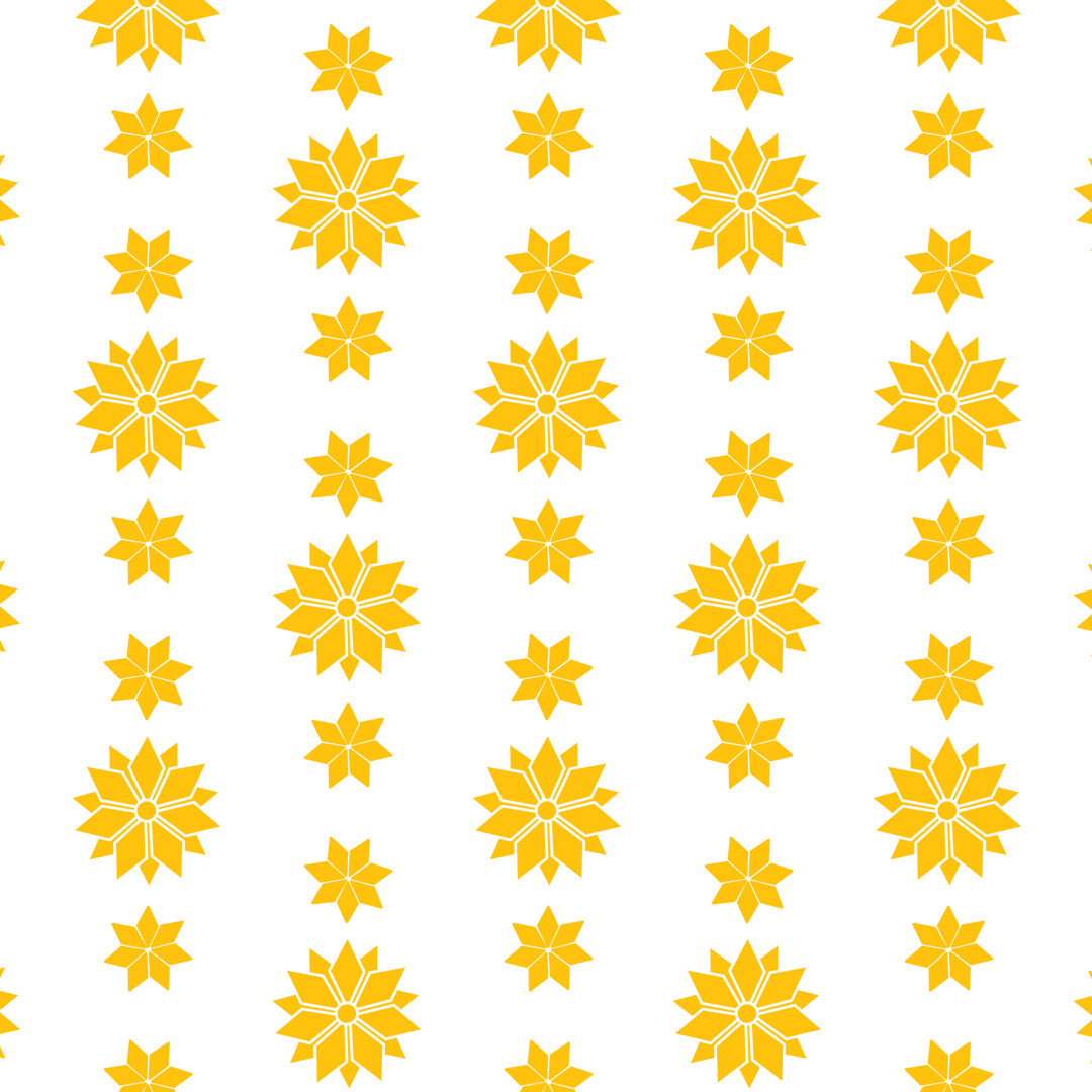 Yellow Floral Pattern on Seamless Transparent Background
