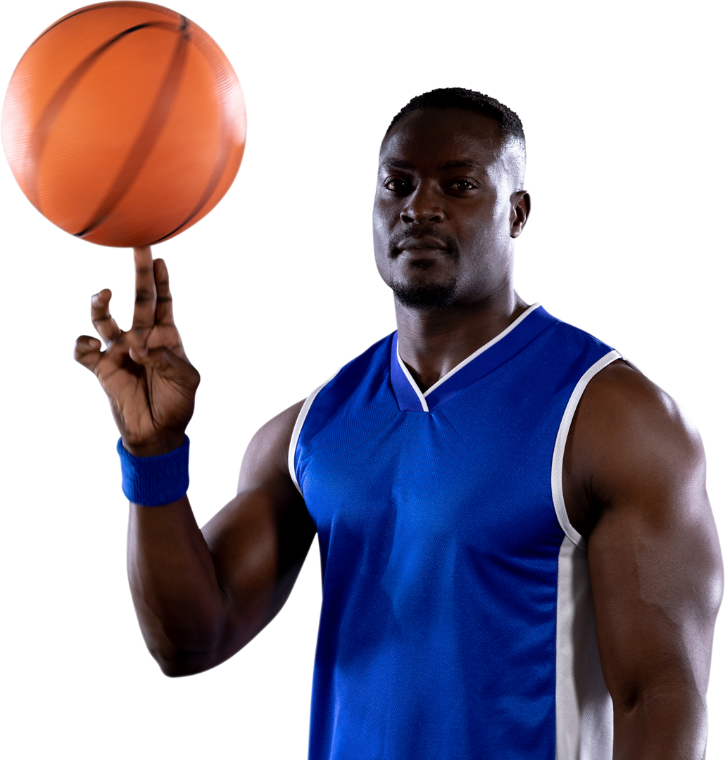 Confident African American Basketball Player in Team Colors Spinning Basketball Transparent - Download Free Stock Images Pikwizard.com