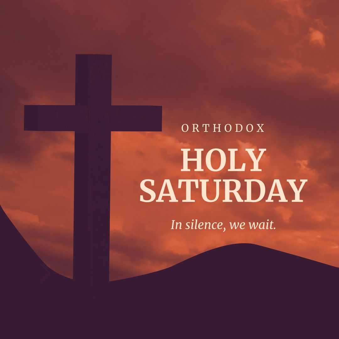 Orthodox Holy Saturday Silhouette Cross Cloudy Sunset