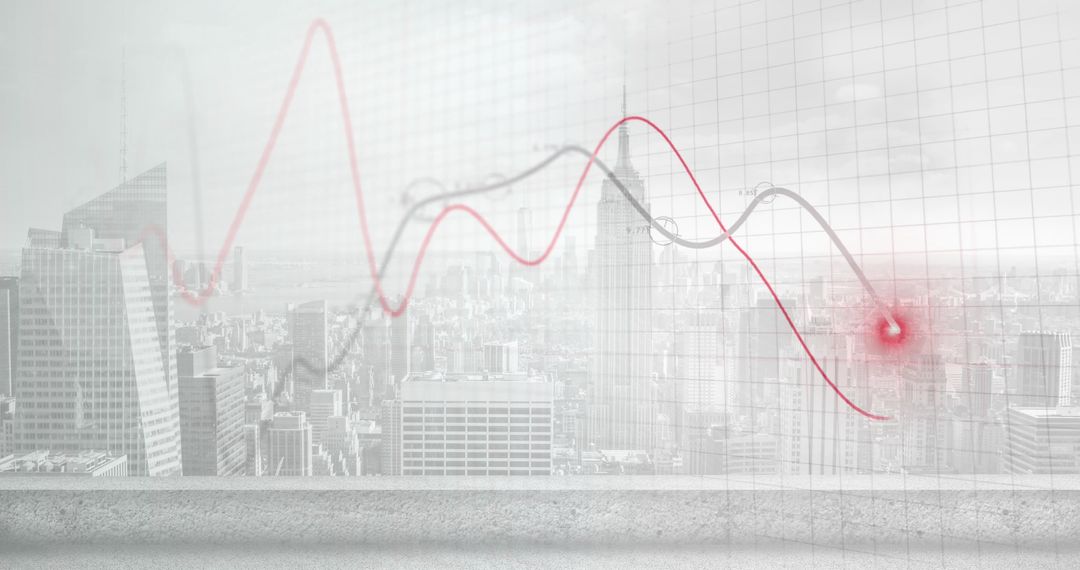 Digital Graphs Over Misty Urban Landscape