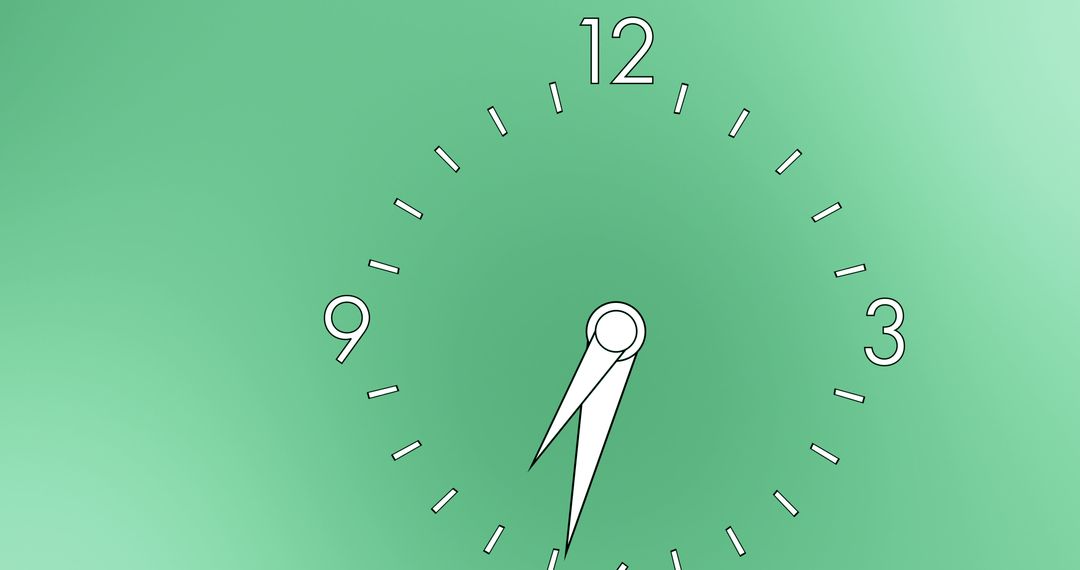 Minimalist Clock with Clean Green Gradient Background - Free Images, Stock Photos and Pictures on Pikwizard.com