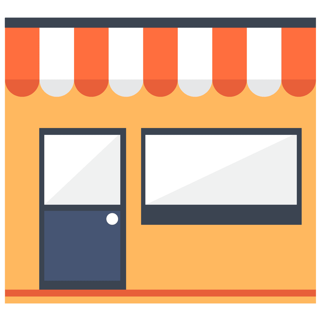 Flat Vector Building Elevation on Transparent Background