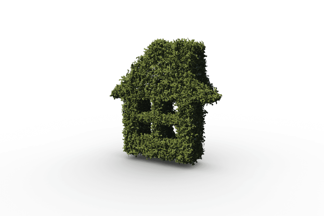 Leafy House Icon Transparent Background Eco Green Concept